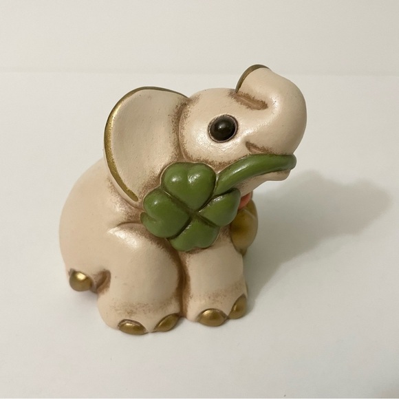 Vintage Thun Elephant Figurine with Clover 3” Tall - Picture 1 of 15